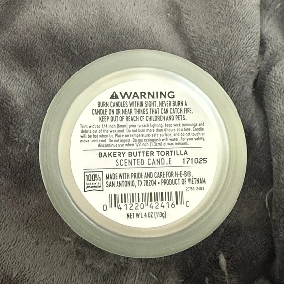 HEB Flavor Favorites Bakery Butter Tortilla Candle - Picture 2 of 2